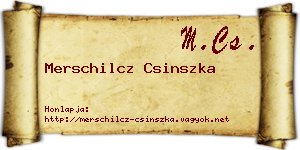 Merschilcz Csinszka névjegykártya